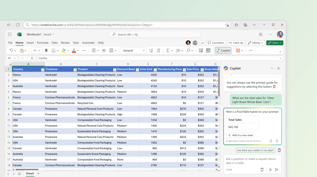 ให้ Copilot ช่วยหาและแนะนำ Insight จากไฟล์ Excel